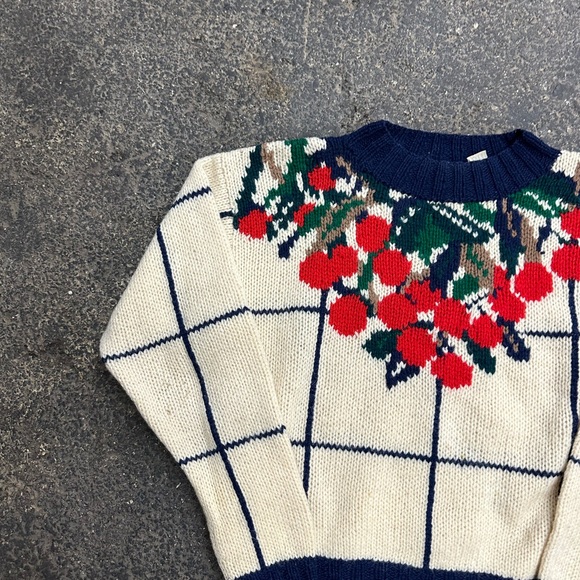 The Eagles Eye Knit Shetland Wool Vintage Sweater Women’s Medium Apple Tree - Picture 2 of 8
